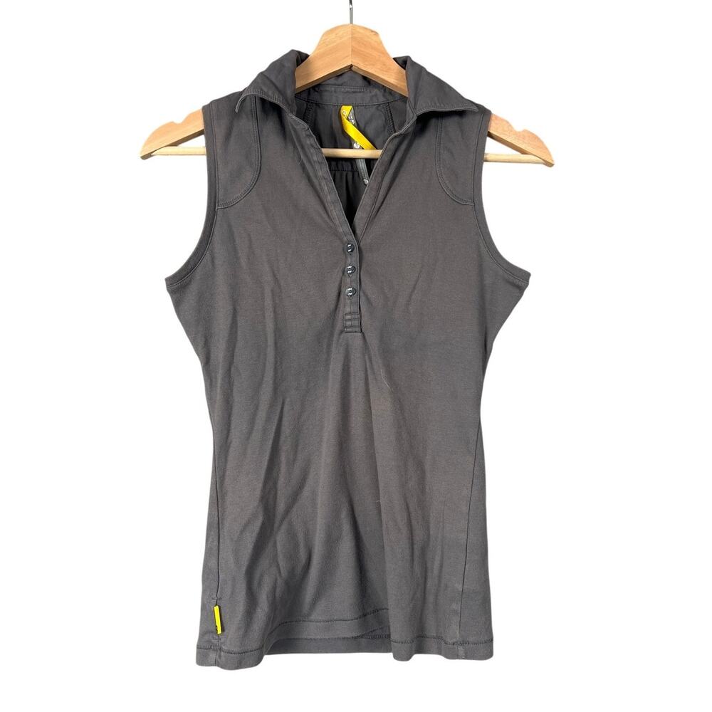 Lole Cross Court Polo Tank In Gray Women's Size Small